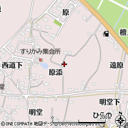 福島県福島市飯坂町平野原添周辺の地図