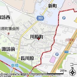 福島県伊達市川原町周辺の地図