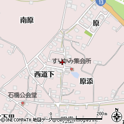 福島県福島市飯坂町平野西道下周辺の地図