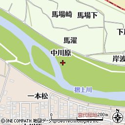福島県福島市飯坂町東湯野中川原周辺の地図