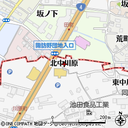 福島県福島市瀬上町北中川原周辺の地図