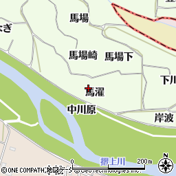 福島県福島市飯坂町東湯野馬濯周辺の地図
