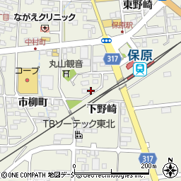 福島県伊達市保原町下野崎周辺の地図