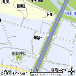 福島県福島市下飯坂堰下周辺の地図