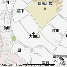 福島県福島市飯坂町大和田周辺の地図