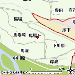 福島県福島市飯坂町東湯野馬場下周辺の地図