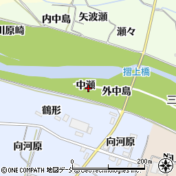 福島県福島市飯坂町東湯野中瀬周辺の地図