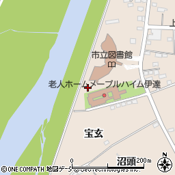 福島県伊達市箱崎川端周辺の地図