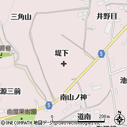 福島県福島市飯坂町平野堤下周辺の地図