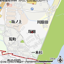 福島県伊達市塚畑周辺の地図