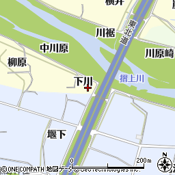 福島県福島市飯坂町湯野下川周辺の地図