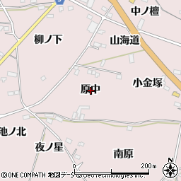 福島県福島市飯坂町平野原中周辺の地図
