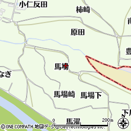 福島県福島市飯坂町東湯野馬場周辺の地図