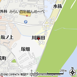 福島県伊達市川原田周辺の地図
