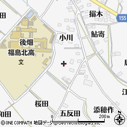 福島県福島市飯坂町小川周辺の地図