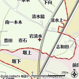 福島県福島市飯坂町東湯野岩清水周辺の地図