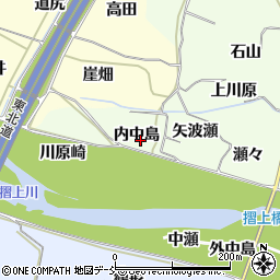 福島県福島市飯坂町東湯野内中島周辺の地図