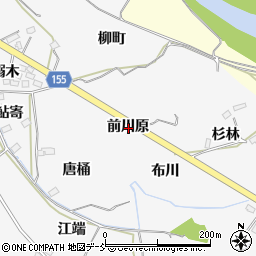 福島県福島市飯坂町前川原周辺の地図