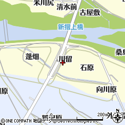 福島県福島市飯坂町湯野川留周辺の地図