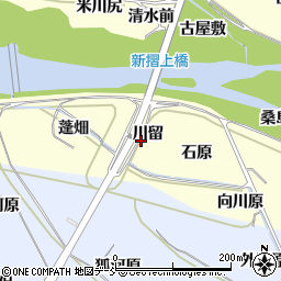 福島県福島市飯坂町湯野（川留）周辺の地図