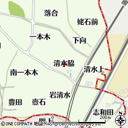 福島県福島市飯坂町東湯野清水脇周辺の地図