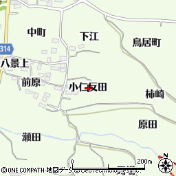 福島県福島市飯坂町東湯野小仁反田周辺の地図