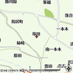 福島県福島市飯坂町東湯野塚田周辺の地図