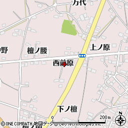 福島県福島市飯坂町平野西前原周辺の地図