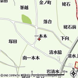 福島県福島市飯坂町東湯野一本木周辺の地図