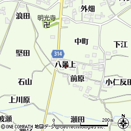 福島県福島市飯坂町東湯野八景上周辺の地図