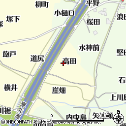福島県福島市飯坂町湯野高田周辺の地図