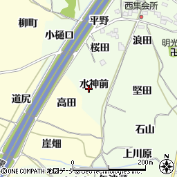 福島県福島市飯坂町東湯野（水神前）周辺の地図
