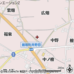 福島県福島市飯坂町平野中野周辺の地図