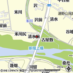 福島県福島市飯坂町湯野清水前周辺の地図