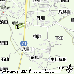 福島県福島市飯坂町東湯野中町周辺の地図