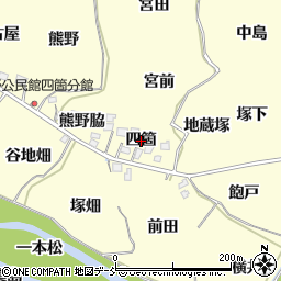 福島県福島市飯坂町湯野（四箇）周辺の地図