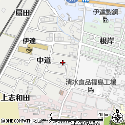 福島県伊達市中道1周辺の地図