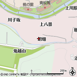 福島県福島市飯坂町平野（沼畑）周辺の地図