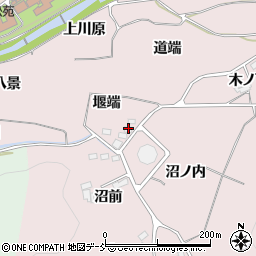 福島県福島市飯坂町平野堰端周辺の地図