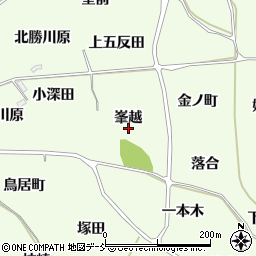 福島県福島市飯坂町東湯野峯越周辺の地図