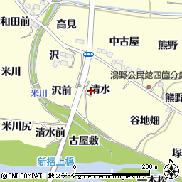 福島県福島市飯坂町湯野清水周辺の地図