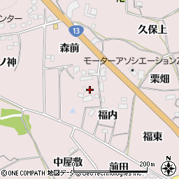 福島県福島市飯坂町平野福内周辺の地図