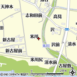 福島県福島市飯坂町湯野米川周辺の地図