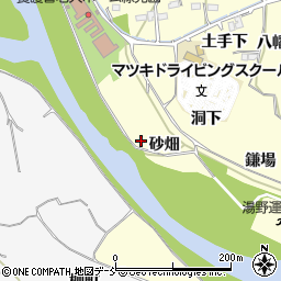 福島県福島市飯坂町湯野砂畑周辺の地図