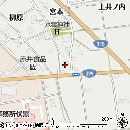 福島県伊達市伏黒上宮本周辺の地図
