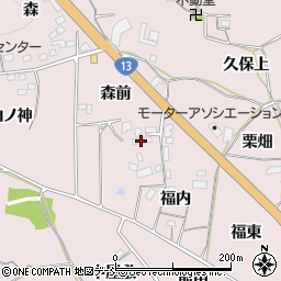 福島県福島市飯坂町平野（森前）周辺の地図