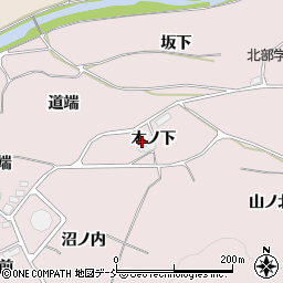 福島県福島市飯坂町平野（木ノ下）周辺の地図