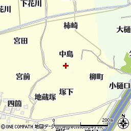 福島県福島市飯坂町湯野中島周辺の地図