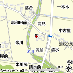 福島県福島市飯坂町湯野沢周辺の地図