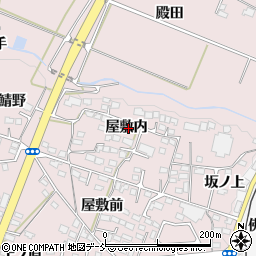 福島県福島市飯坂町平野屋敷内周辺の地図